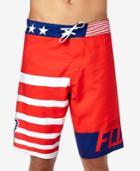 Fox Men's Red, White And True Stripe Boardshorts