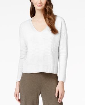 Eileen Fisher V-neck Linen Boxy Sweater