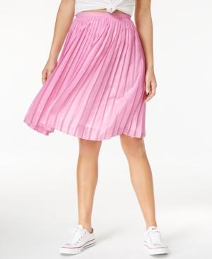 The Edit By Seventeen Juniors' Pleated Metallic Midi Skirt