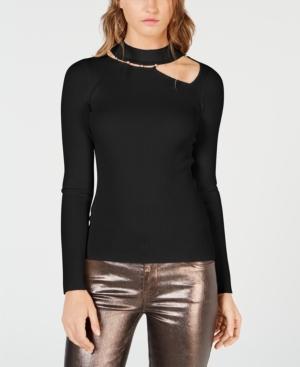 Guess Mock-neck Asymmetrical-cutout Sweater