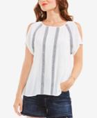 Two By Vince Camuto Embroidered Cold-shoulder Top