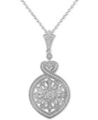 Diamond (1/5 Ct. T.w.) Mandala Openwork 18 Pendant Necklace In Sterling Silver