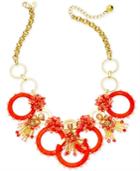 Kate Spade New York Gold-tone Stone, Bead & Wrapped Hoop Statement Necklace, 17 + 3 Extender