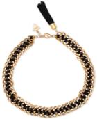 Guess Gold-tone And Imitation Suede Woven Bracelet