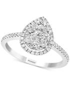 Diamond Teardrop Halo Ring (3/4 Ct. T.w.) In 14k White Gold