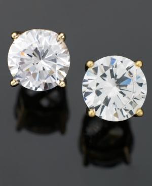 B. Brilliant 18k Gold Over Sterling Silver Earrings, Cubic Zirconia (4 Ct. T.w.)