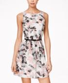Speechless Juniors' Belted Floral-print Dress, A Macy's Exclusive