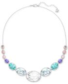 Swarovski Rhodium-tone Colorful Crystal Frontal Necklace