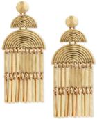 Lucky Brand Gold-tone Fan & Bar Chandelier Earrings