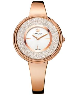Swarovski Women's Swiss Crystalline Rose Gold-tone Bangle Bracelet Watch 34mm 5269250