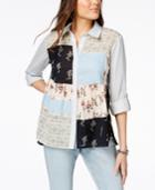 Style & Co Patchwork Utility Shirt, Created For Macy's
