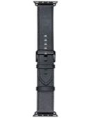 Voguestrap Smart Buddie Platinum Black Saffiano Leather Strap For 42mm Apple Watch