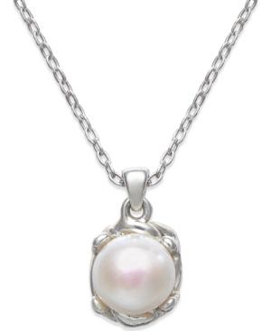 Cultured Freshwater Pearl (10mm) Pendant Necklace In Sterling Silver