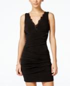 City Studios Juniors' Lace V-neck Bodycon Dress