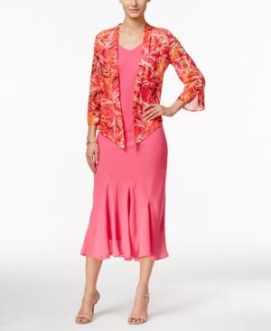 Ny Collection Petite Sleeveless Maxi Dress And Printed Cardigan