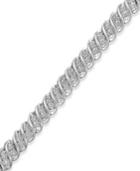 Diamond S-link Bracelet In 10k White Gold (1/2 Ct. T.w.)
