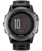 Garmin Unisex Digital Fenix 3 Sapphire Black Silicone Strap Smart Watch 30mm