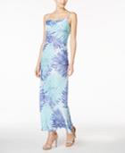 Calvin Klein Tropical-print Chiffon Maxi Dress