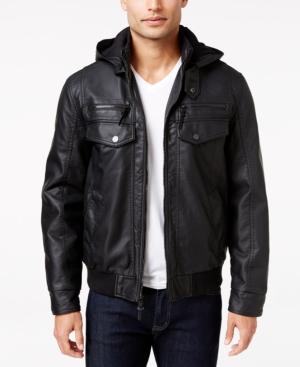 Inc International Concepts Men's Croydon Faux-leather Hooded Jacket, Only At Macy's