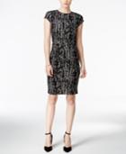 Bar Iii Printed Crepe Sheath Dress, Only At Macy's