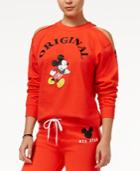 Disney Juniors' Original Mickey Mouse Cold-shoulder Sweatshirt