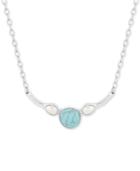 Lucky Brand Silver-tone Colored Stone & Imitation Pearl Collar Necklace, 17 + 2 Extender