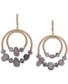 Lonna & Lilly Gold-tone & Stone Orbital Drop Hoop Earrings