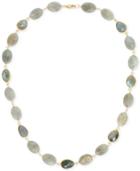Labradorite Oval Linked Chain In Gold-plated Sterling Silver