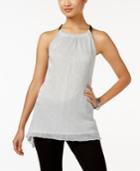 Alfani Chain-neck Metallic Top, Only At Macy's