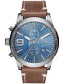 Diesel Men's Chronograph Rasp Brown Leather Strap Watch 50x59mm