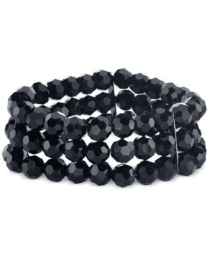 2028 Black-tone Jet Beaded Stretch Bracelet, A Macy's Exclusive Style