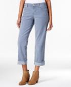 Style & Co Petite Railroad Stripe Curvy-fit Cuffed Capri Jeans, Only At Macy's