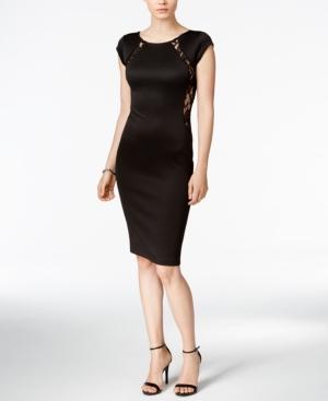 Bar Iii Lace-inset Scuba Sheath Dress, Only At Macy's