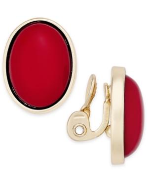 Charter Club Gold-tone Colored Stone Clip-on Stud Earrings, Only At Macy's