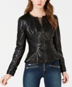 Guess Faux-leather Peplum Jacket