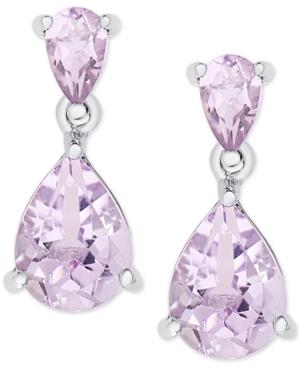 Amethyst Double Drop Earrings (2-1/4 Ct. T.w.) In Sterling Silver