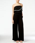 Jessica Simpson Davina Strapless Flounced Jumpsuit