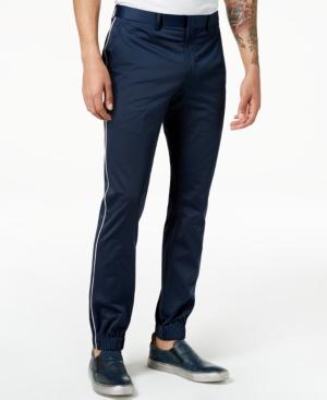 Tallia Orange Men's Modern-fit Navy Solid Jogger Dress Pants
