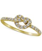 Giani Bernini Cubic Zirconia Knot Ring In 18k Gold-plated Sterling Silver, Created For Macy's
