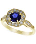 Royale Bleu By Effy Diffused Sapphire (1 Ct. T.w.) And Diamond (1/4 Ct. T.w.) Ring In 14k Gold