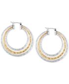 Lucky Brand Two-tone Triple-layer Hoop Earrings