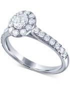 Diamond Oval Halo Engagement Ring (1 Ct. T.w.) In 14k White Gold