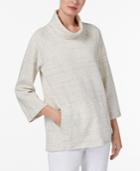 Eileen Fisher Organic Cotton 3/4-sleeve Funnel-neck Top
