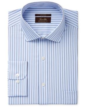 Tasso Elba Men's Classic Fit Non-iron Texture Stripe Dress Shirt, Only At Macy's
