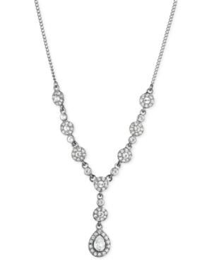 Givenchy Hematite-tone Multi-crystal And Pave Lariat Necklace