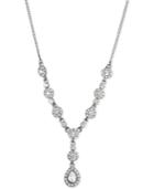 Givenchy Hematite-tone Multi-crystal And Pave Lariat Necklace