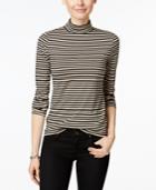 Charter Club Striped Mock-neck Top, Only At Macys