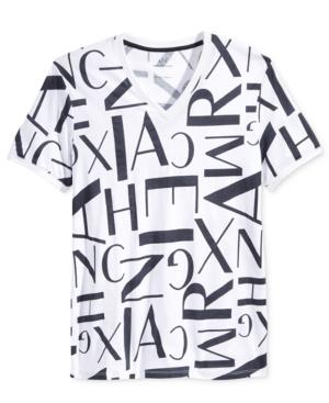 Armani Exchange Men's Graphic-print V-neck T-shirt