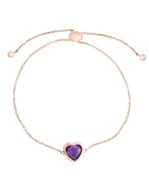 Effy Amethyst (2-1/6 Ct.t.w.) Heart Bracelet In 14k Rose Gold