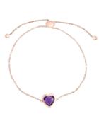 Effy Amethyst (2-1/6 Ct.t.w.) Heart Bracelet In 14k Rose Gold